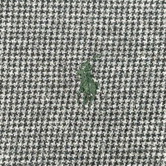 Polo Ralph Lauren Shirt Men L Gray Black Houndstooth Pima Cotton Long Sleeve 90s - Picture 9 of 12